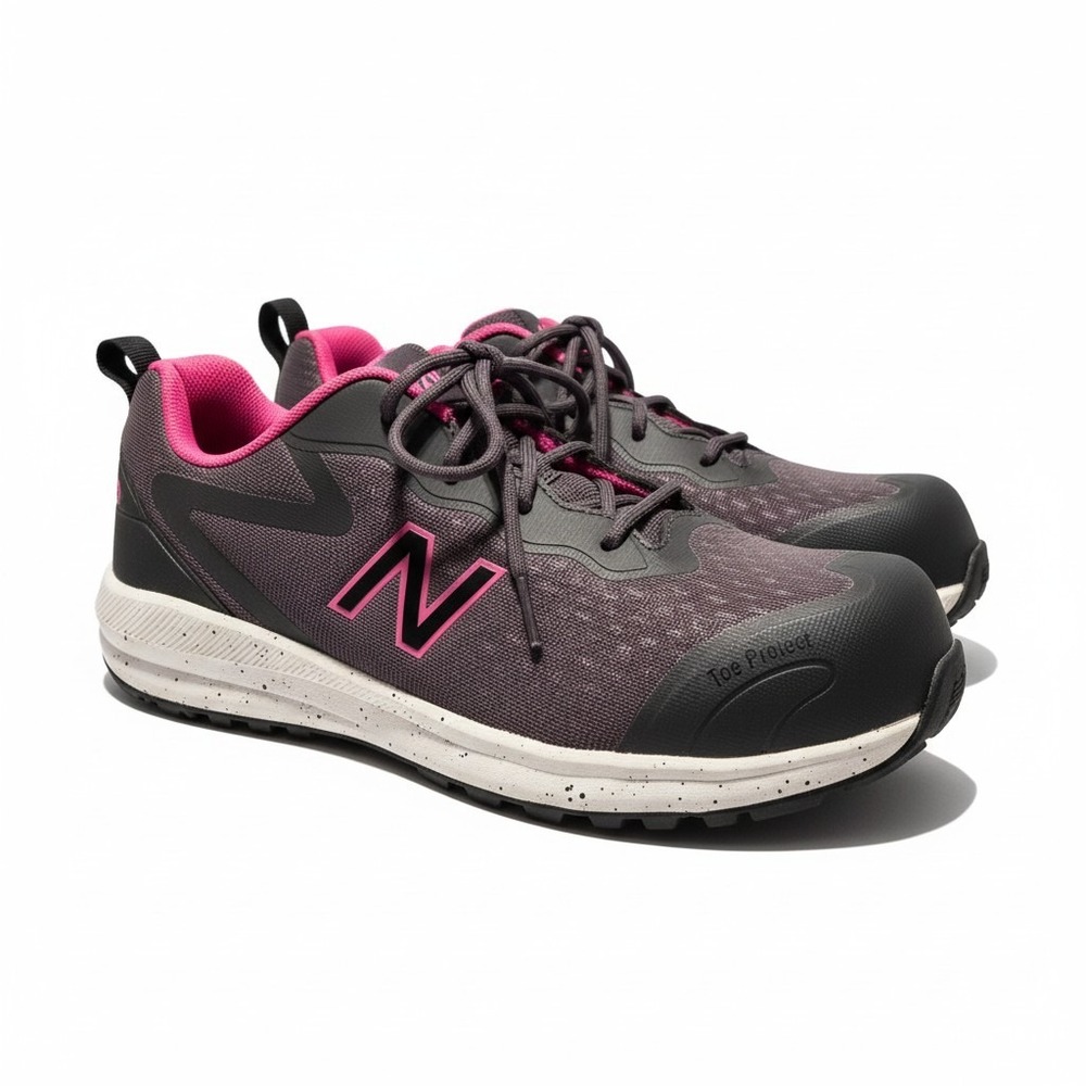 New Balance Logic Womens‎ 8.5 Grey Pink Safety Toe Work Shoes WIDLOGIEHPRGRYPNK